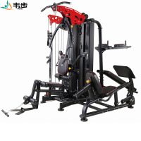 韦步WF-2017四人站综合训练器家用多功能健身房器材大型力量大飞鸟训练组合套装 WF-2017黑红色款