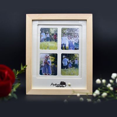 三维工匠6寸相框摆台结婚登记照相框摆台北欧ins简约创意毕业照婚纱照礼物B3-四孔实木卡纸家居相框摆台