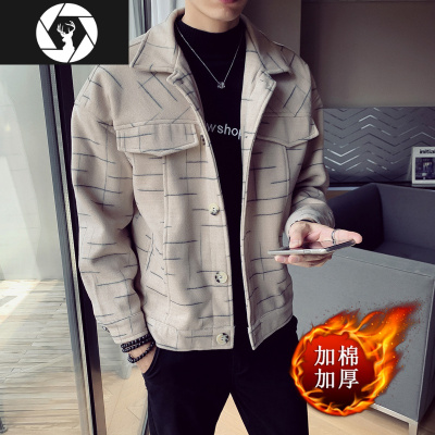 HongZun风衣男短款韩版潮流帅气潮牌毛呢大衣青年秋冬季休闲呢子夹克外套风衣