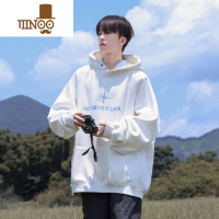 YANXU卫衣男圆领潮牌长袖连帽设计感外套港风情侣装宽松套头衣服