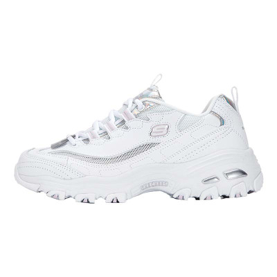 Skechers斯凯奇女鞋新款透气网面镭射熊猫运动休闲鞋66666200-WHT ZP