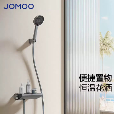 九牧(JOMOO)淋浴花洒套装恒温置物分体花洒枪灰色手持家用小户型简易淋浴器25047-644/HBS-1