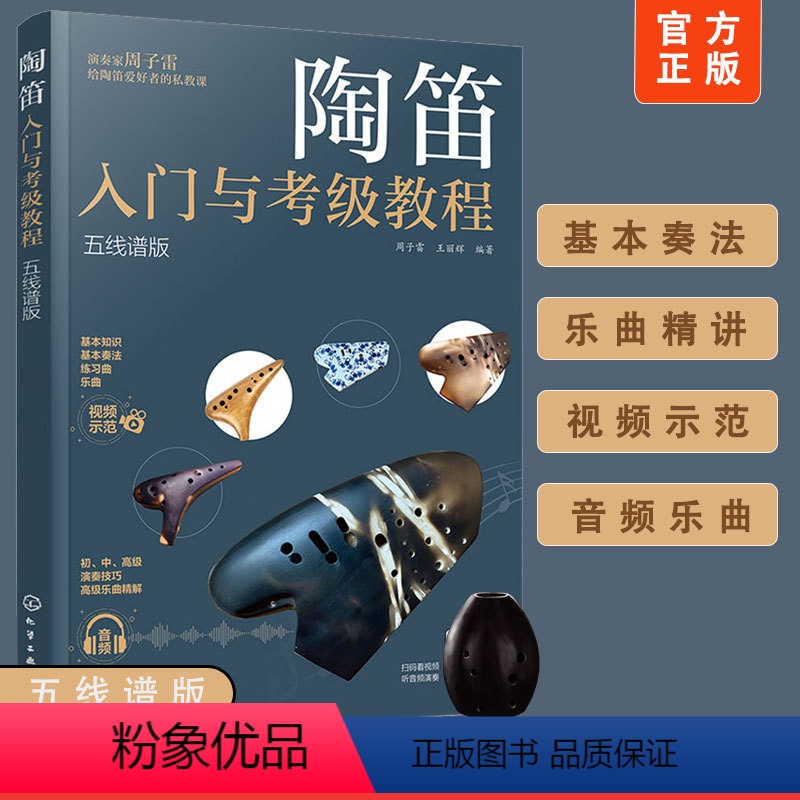 [正版] 陶笛入门与考级教程五线谱版 考级曲目详解分析 三管复管 十二孔 实用新型陶笛基本知识 初中高级演奏基本技法