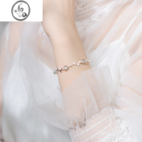 JiMi猫蛰花枝月光石银银小众手链女生韩版学生简约冷淡风个性闺蜜饰品