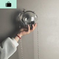 透明包包女2020新款潮复古时尚手提小圆包chic韩版洋气斜挎单肩包NEW LAKE 透明女斜挎包