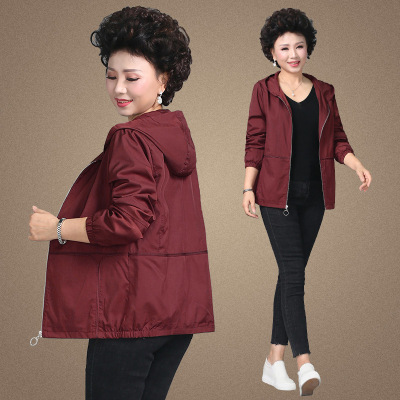 广赫妈妈春装外套女短款40岁50中老年人春秋时尚夹克上衣中年洋气风衣风衣