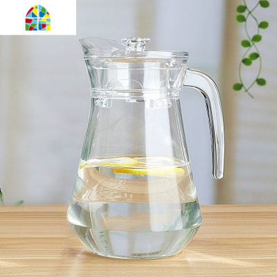 果汁装玻璃的瓶子容器家用冷水壶杯子玻璃带盖酸梅汤壶扎壶大透明 FENGHOU 1.1L八角壶单个凉水壶