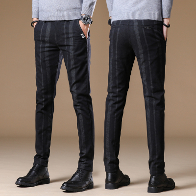 吉普战车JIPUZHANCHE男士休闲裤男士百搭弹力修身磨毛休闲裤男长裤