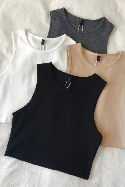 欧美风小背心女装高腰显瘦内搭T恤女弹力短款无袖打底衫女夏