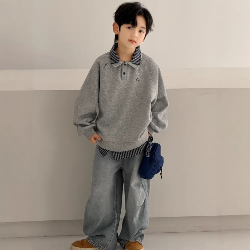 男童POLO衫卫衣春秋款2026新款男孩痞帅潮内搭儿童装春装长袖上衣