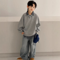 男童POLO衫卫衣春秋款2026新款男孩痞帅潮内搭儿童装春装长袖上衣