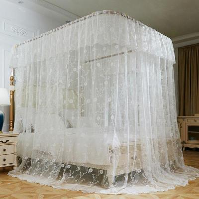 家柏饰(CORATED)新款欧式导轨蚊帐U型轨道家用1.5m公主风1.8加密加厚简约窗纱床幔