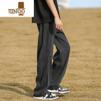 YANXU亚麻裤男夏季潮流宽松直筒长裤子大码薄款透气冰丝工装九分休闲裤