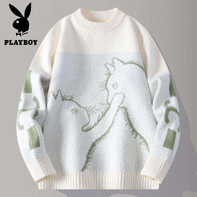 花花公子新款高品质[新款]2025年秋冬款圆领针织毛衣男