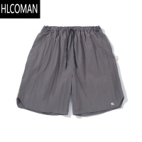 HLCOMAN 新品日系休闲刺绣沙滩裤宽松休闲百搭基础短裤五分裤男夏