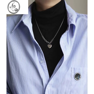 JiMi十里间[硬朗桃心]简约休闲INS风不褪色钛钢项链百搭气质可调节