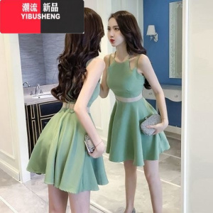 YIBUSHENG女装连衣裙修身韩版ins风吊带新款2024裙子矮个子露背性感夜场