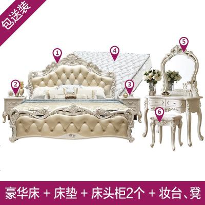 欧式床双人床主卧1.8米简约婚床经济型公主床实木大床1.5米现代床