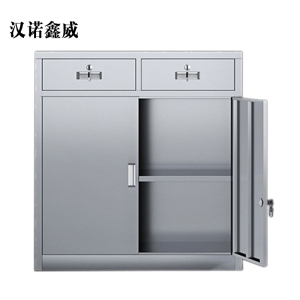 汉诺鑫威室文件柜不锈钢柜子储物柜资料柜档案柜带锁文件柜304二斗下节