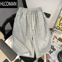 HLCOMAN夏季纯色休闲短裤男日系复古简约宽松青少年百搭运动阔腿五分中裤