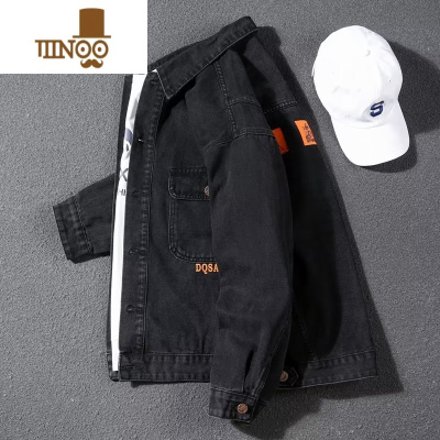 YANXU2023秋季日系印花牛仔外套男士韩版潮流工装夹克潮牌宽松百搭上衣