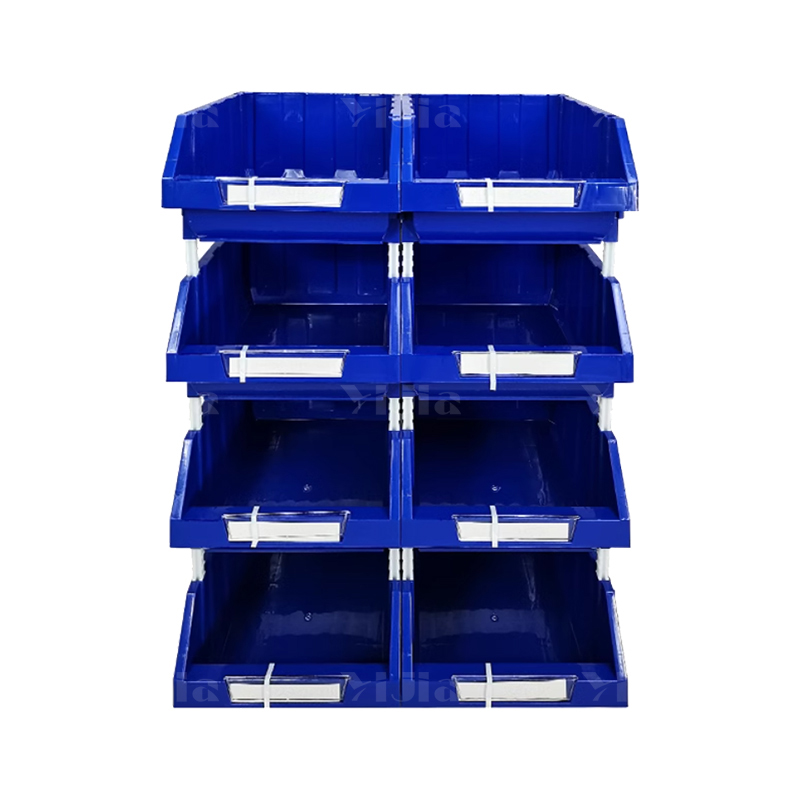 翌嘉YJ4121776 斜口组合式零件盒收纳分类货架型盒箱 蓝色 8只装 730*490*1200