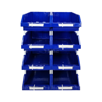 翌嘉YJ4121776 斜口组合式零件盒收纳分类货架型盒箱 蓝色 8只装 730*490*1200