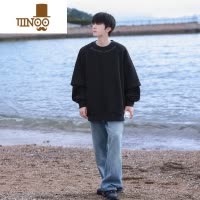 YANXU圆领无帽假卫衣男士潮牌oversize高街vibe美式外套