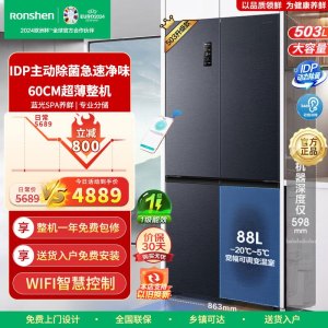 容声(Ronshen)503升IDP双净十字对开门超薄嵌入式电冰箱一级能效变频风冷无霜BCD-503WD15FPQLA