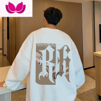 七斓高街潮牌圆领卫衣男港风宽松情侣长袖男装上衣服潮ins