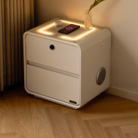 全友家居智能多功能床头柜奶油风收纳储物柜卧室简约床边置物柜