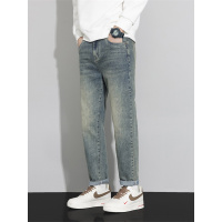 秋冬复古质感水洗牛仔裤男简约弹力韩版休闲百搭时尚男装