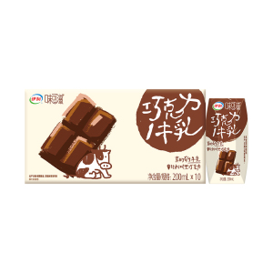[5月生产]伊利味可滋利乐钻巧克力味牛奶200ml*10盒/箱 礼盒装 风味早餐伴侣