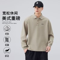 JEEP SPIRIT吉普320g翻领POLO长袖卫衣硅胶立体印花上衣男装