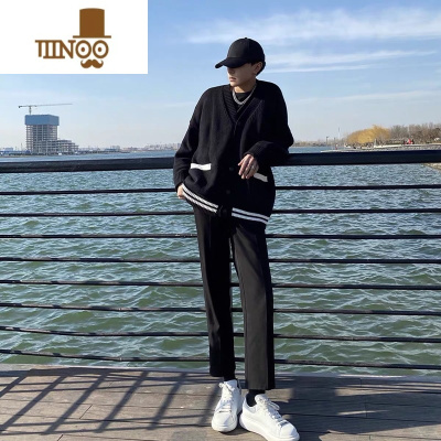 YANXULY春季垂感免烫商务西裤男直筒宽松长裤韩版黑色西装裤休闲裤