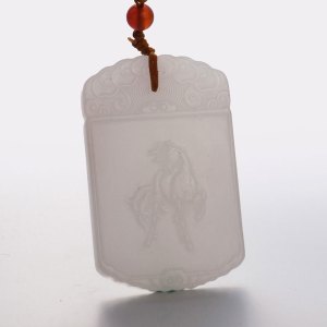 梦克拉 和田玉吊坠 白玉 和田玉十二生肖吊坠 属相 和田玉生肖马吊坠 玉佩 和田玉生肖马吊坠