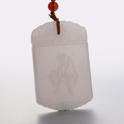 梦克拉 和田玉吊坠 白玉 和田玉十二生肖吊坠 属相 和田玉生肖马吊坠 玉佩