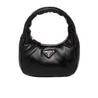 普拉达(PRADA)女士纳帕皮革单肩包迷你小巧金属五金可拆卸肩带三