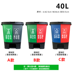 汉诺鑫威双桶垃圾分类垃圾桶带盖大号干湿家用脚踏商用餐厅公共场合可回收