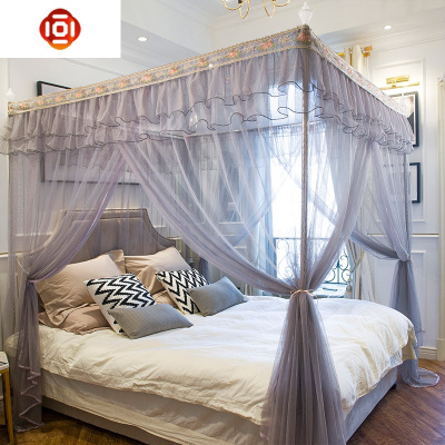 欧式宫廷公主蚊帐三开1.8*2.2m家用方顶纹账1.5x2M加密文账蛟帐三维工匠