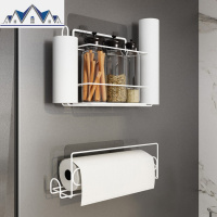 冰箱置物架侧面旁边的收纳挂架厨房保鲜膜纸巾调料架免打孔壁挂式 三维工匠