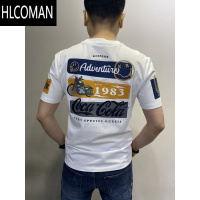 HLCOMAN网红男装短袖t恤男士夏季高端印花字母潮流圆领半袖