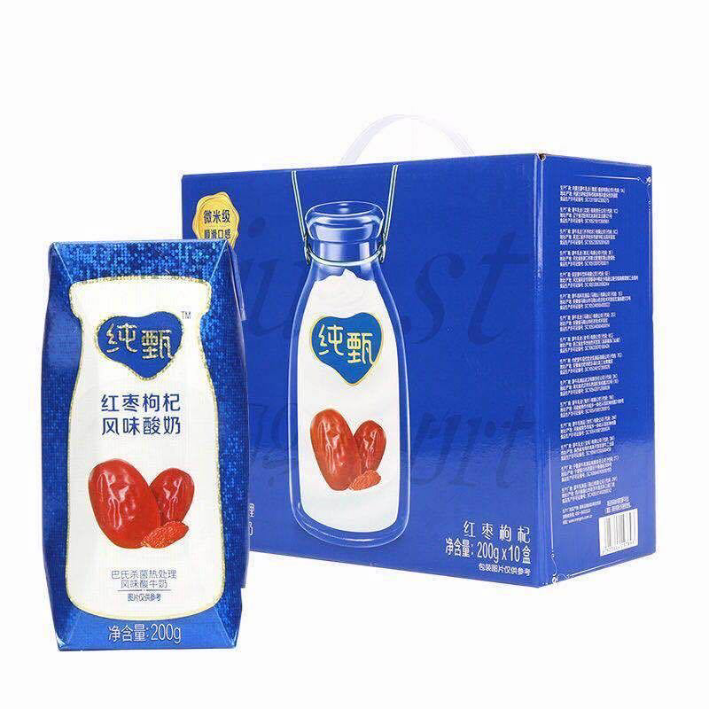 【12月产】 蒙牛纯甄红枣枸杞味风味酸奶 200g*10盒