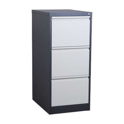 臻远 ZYJJ-800149文件挂劳柜卡箱办公资料柜矮柜A4FC挂快捞柜立式抽屉柜 灰白套色三抽鹅颈拉手