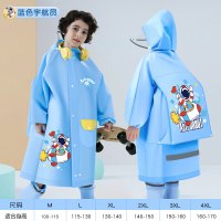 正雨儿童雨衣小学生上学专用男童女孩长款全身防暴雨带书包位雨披9063