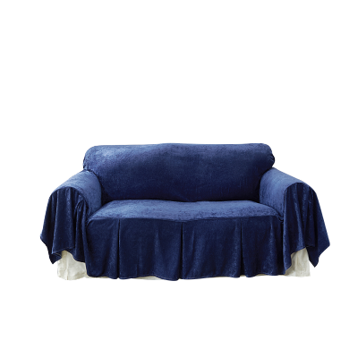 家柏饰(CORATED)沙发巾全盖套罩垫秋冬季北欧式雪尼尔布艺客厅三人组合田园防滑套 雪尼尔深蓝 180*260cm