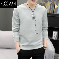 HLCOMAN韩版修身潮流长袖T恤青少年打底衫套头圆领加绒p暖卫衣男