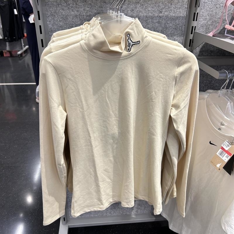 Nike/耐克长袖T恤JORDAN运动休闲针织紧身高领女装DQ4619-234 D
