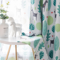 家柏饰(CORATED)北欧风窗帘遮光田园清新儿童男孩卧室简约现代棉麻窗帘布成品布料