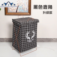 手提脏衣篮大号铁艺折叠防水洗衣篮脏衣篓玩具收纳筐储物箱棉麻 三维工匠收纳篮